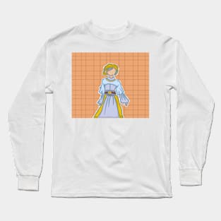 Dress design girl with orange background. Long Sleeve T-Shirt